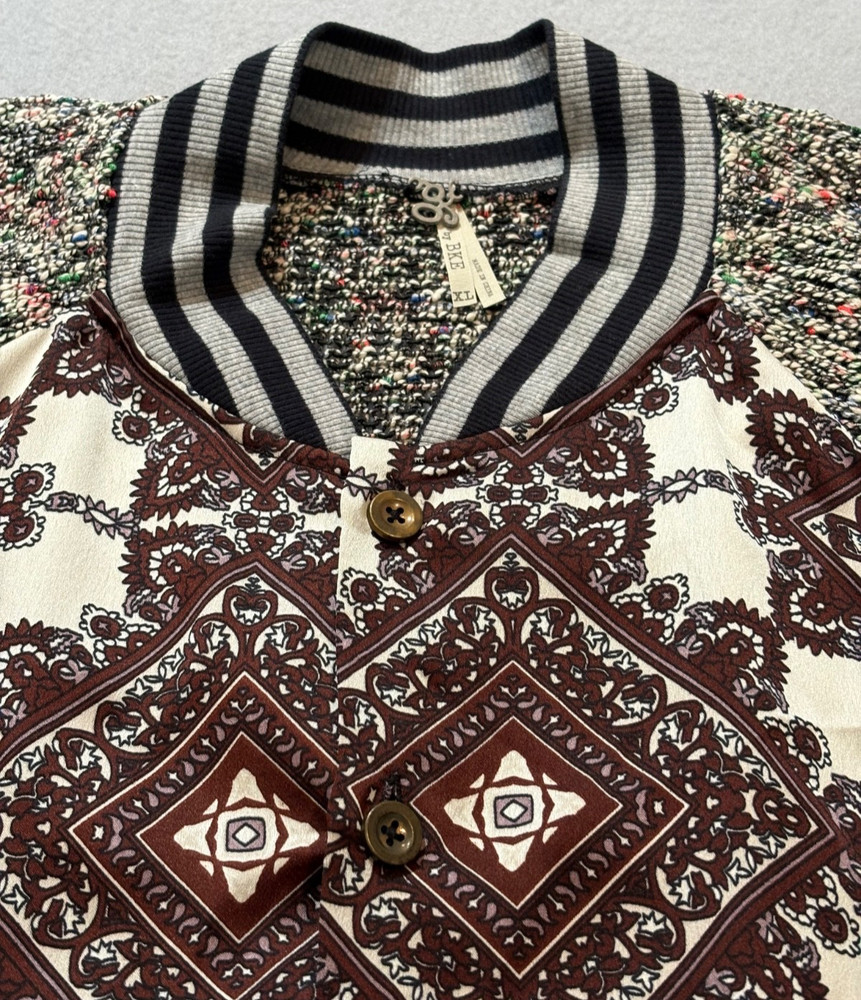 BKE by Buckle Cardigan Jacket XL Multicolor Knit Pattern Button Front Boho Retro