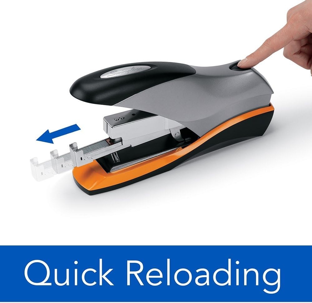 Sleek Silver and Black Stapler, 70 Sheet Capacity