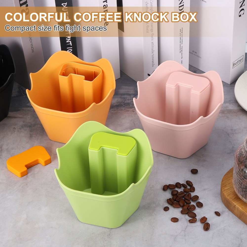 Coffee Knock Box, 4 Inch Plastic Polygonal Knock Box Coffee Grounds Bin, Green
