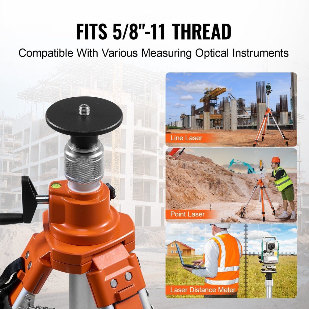 Adjustable Mount Tripod Laser Level 5/8"-11 Thread Durable Frame