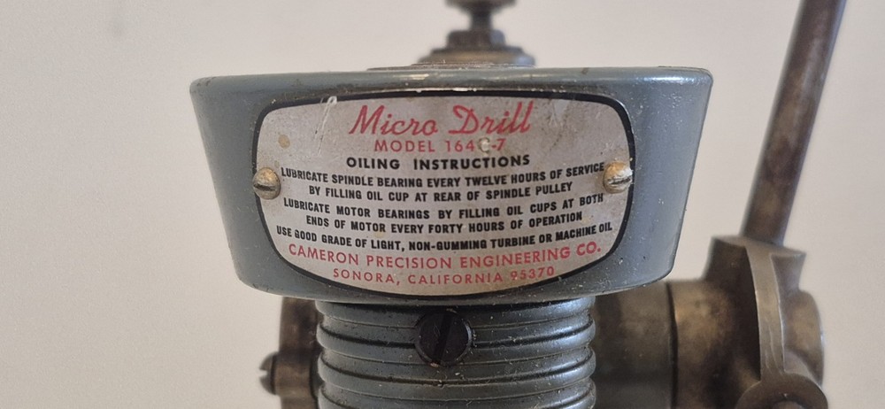 Cameron Precision Engineering Co. Micro Drill Press Model 164-7