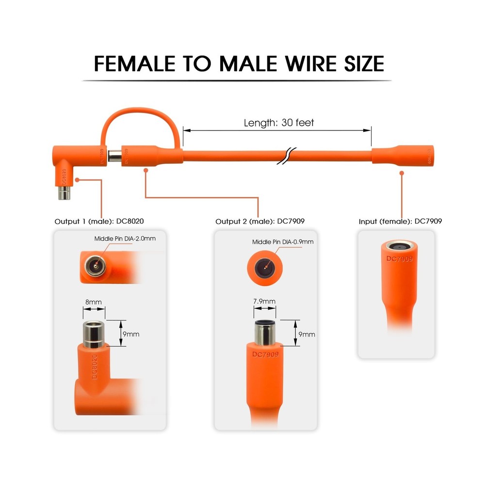 Solar Panel Extension Cable Compatible with Jackery Solar Panel Connector Per...