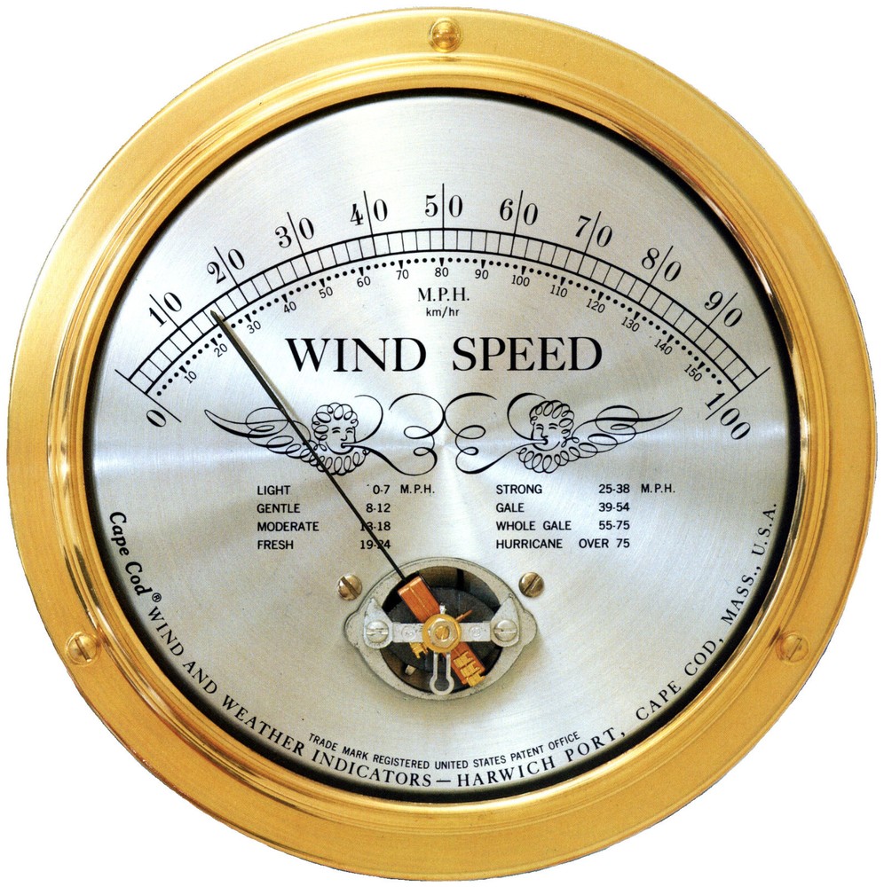 Cape Cod Wind Speed Instrument W/Peak Wind Gust