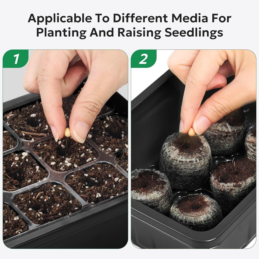 1-10 Pack Seed Starter Tray Seedling Tray Humidity Adjustable Plant Starter Kit