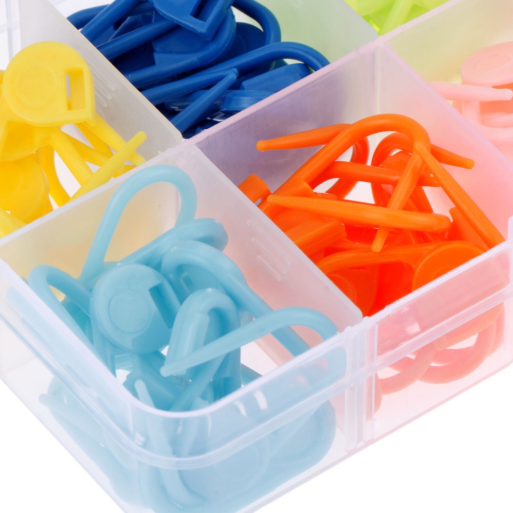 1Box Plastic Crochet Needles Hook Sewing Accessories With Case Knitting Tools