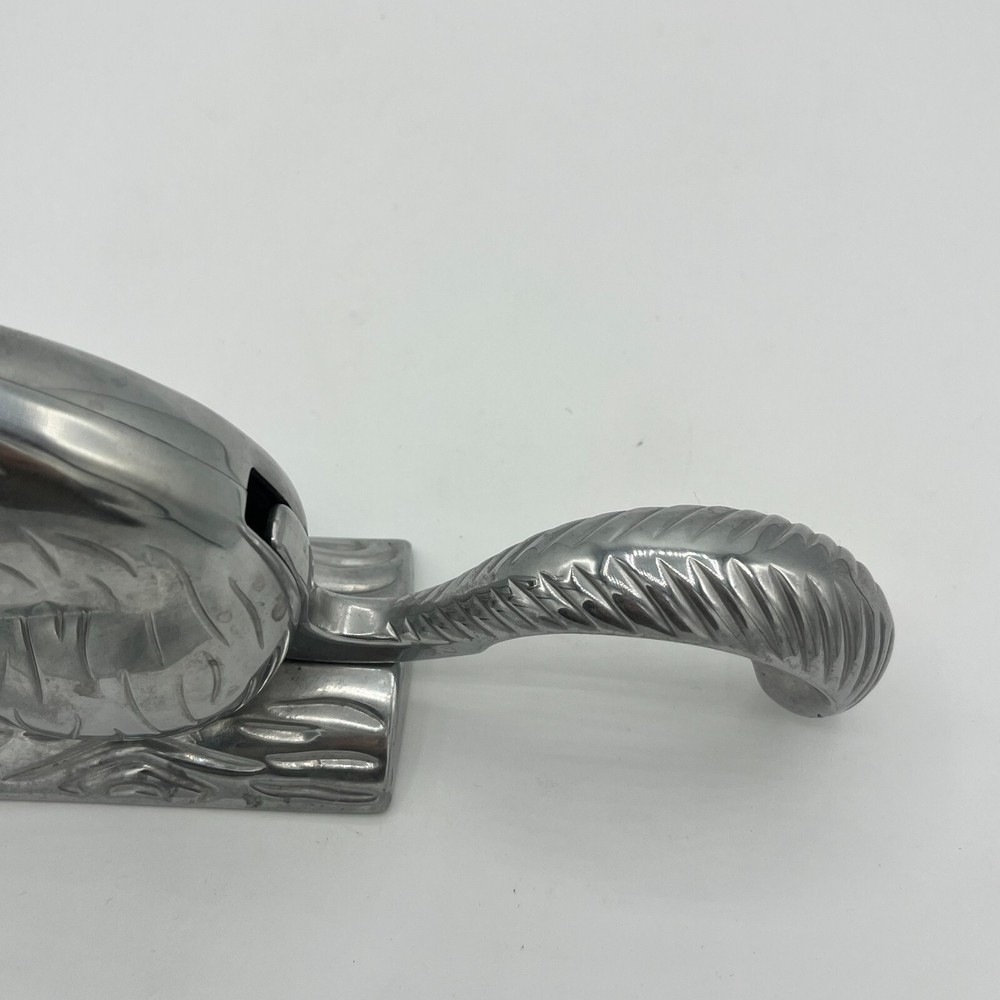 Squirrel Nutcracker Davy Crackit Cast Aluminum Silver Tone Lever Tail Retro