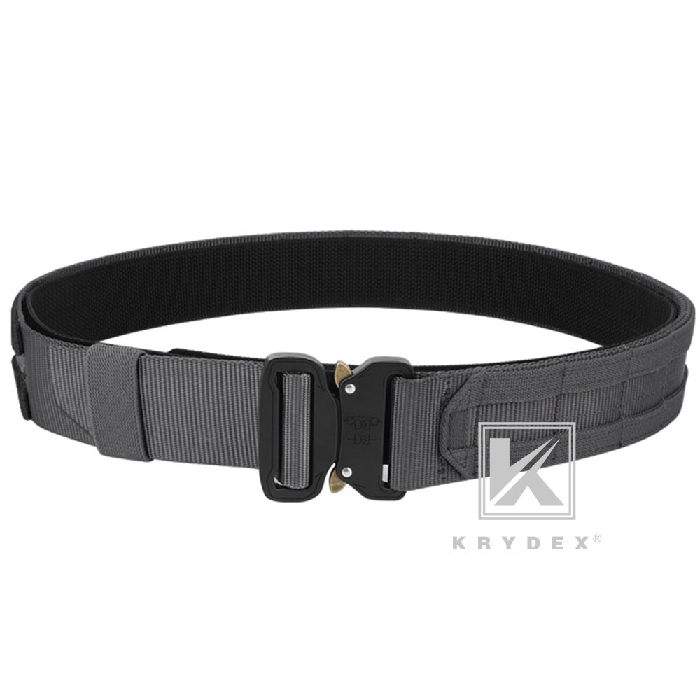 KRYDEX Tactical Belt 1.75 Heavy Rigger Duty Belt Quick Release MOLLE Wolf Gray