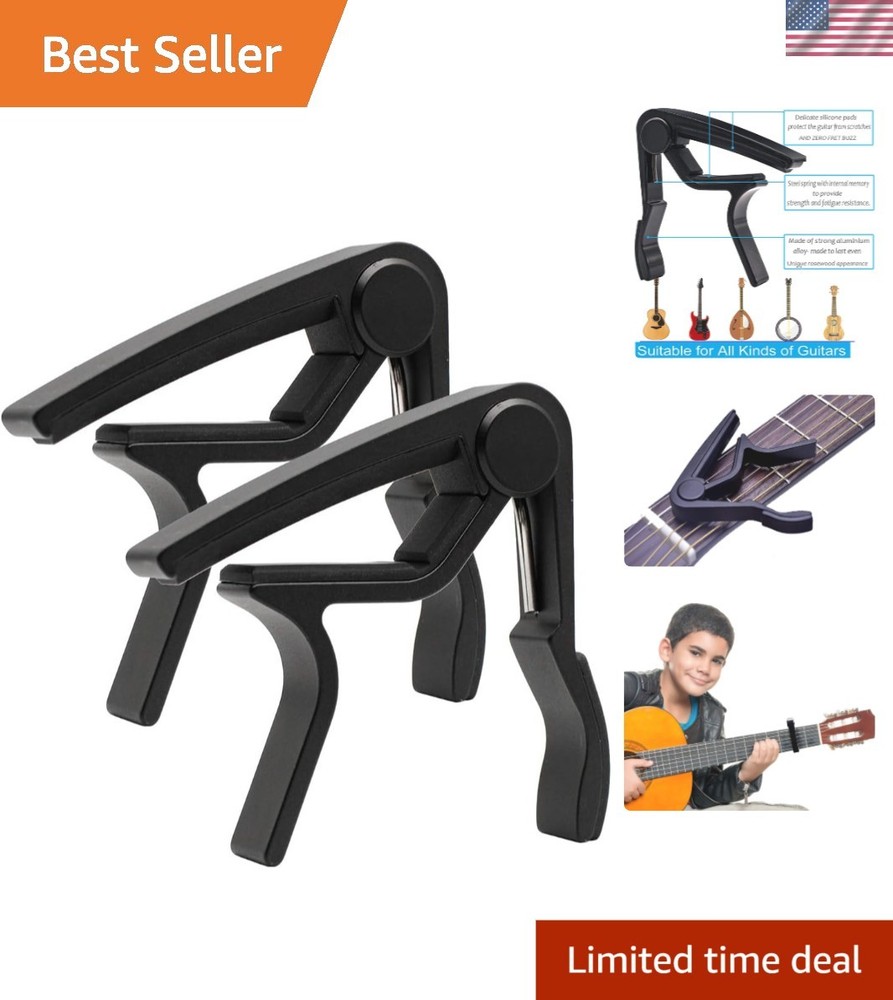 Modern Black Guitar Capo - Easy Use &  Protection for Performers