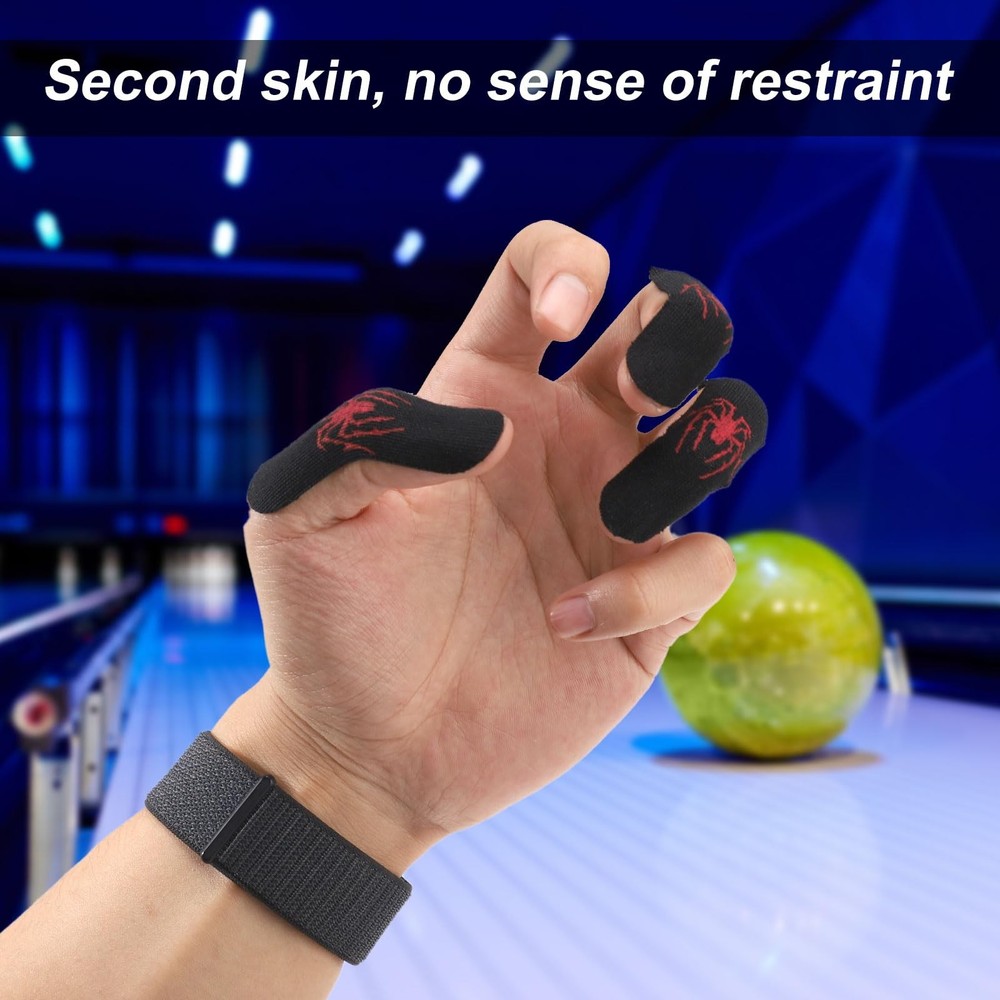 120Pcs Spider Bowling Balls Finger Tape Strips, Elastic Protector Finger Insert