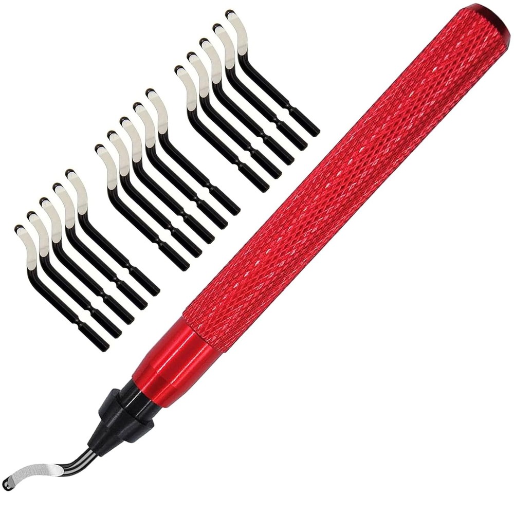 Deburring Tool Kit with 15 Swivel Blades for Metal Plastic