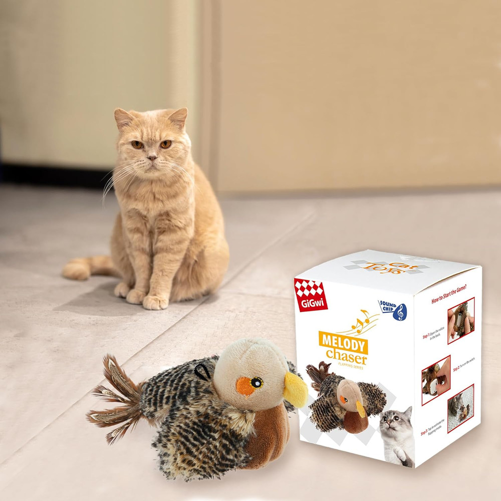 Interactive Flapping Cat Toys Catnip, Electronic Flappy Toys Motion Activated, A