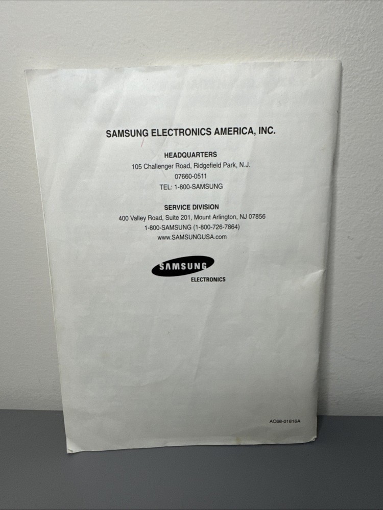 Samsung DVD-V2500 Instruction Manual Information Booklet Only