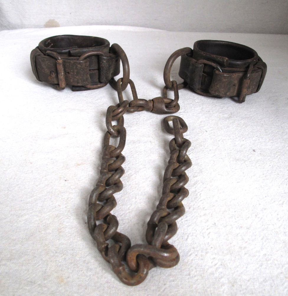 Antique Horse Leather Hobbles with Chain