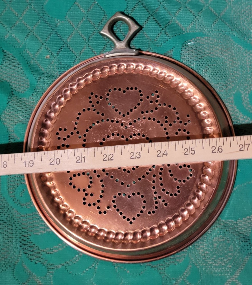 Vintage The Cooks Bazaar Rustic Copper Strainer Wall Hanging