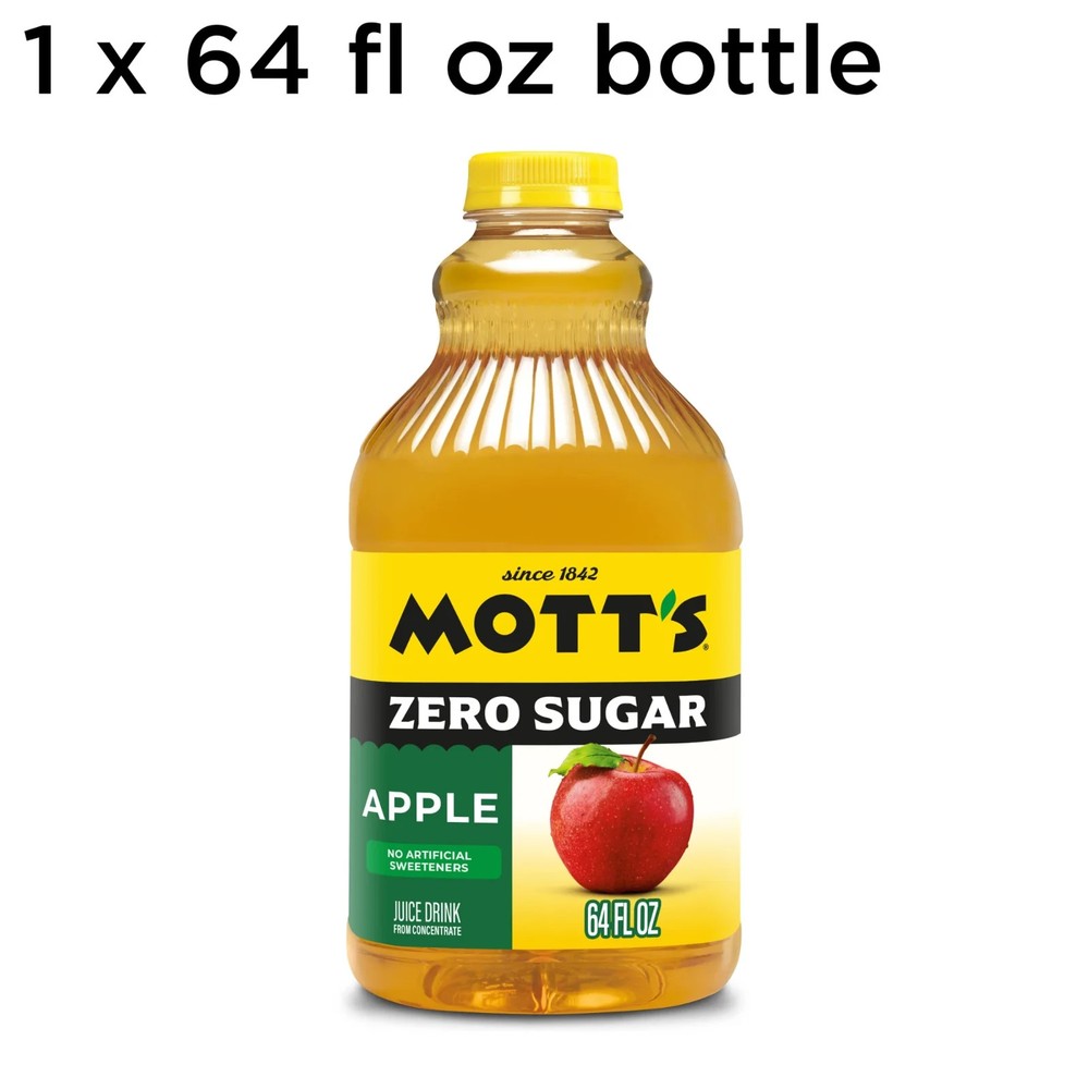 Mott's Zero Sugar Apple Juice Drink, 64 fl oz, Bottle