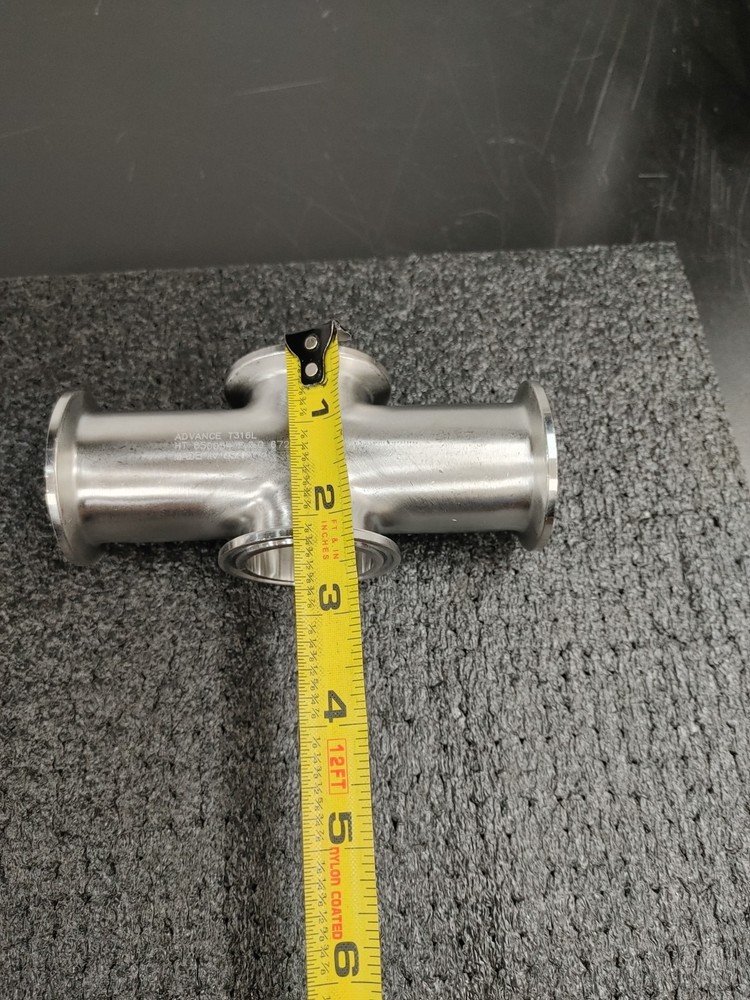 ADVANCE T316L SS Tri Clamp 4 Way Cross Fitting
