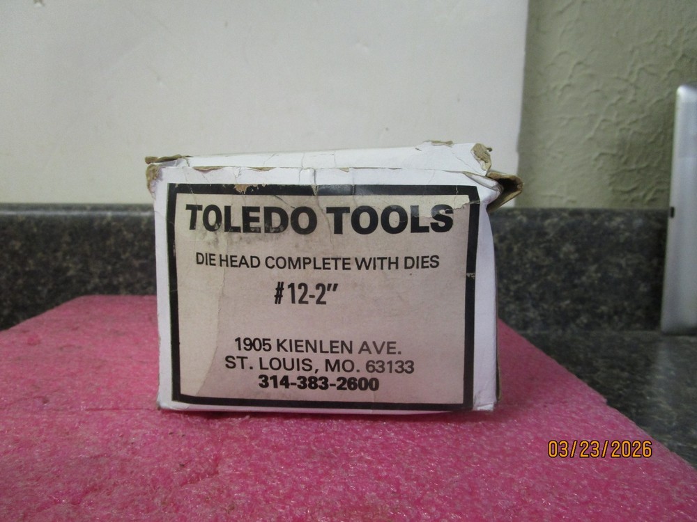 NEW Toledo Tools Die Head Complete with Dies #12 - 2"