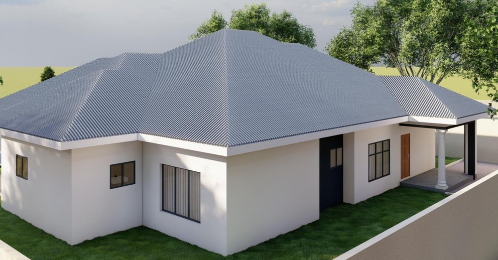 Three Bedroom Bungalow House Plans - Design Set