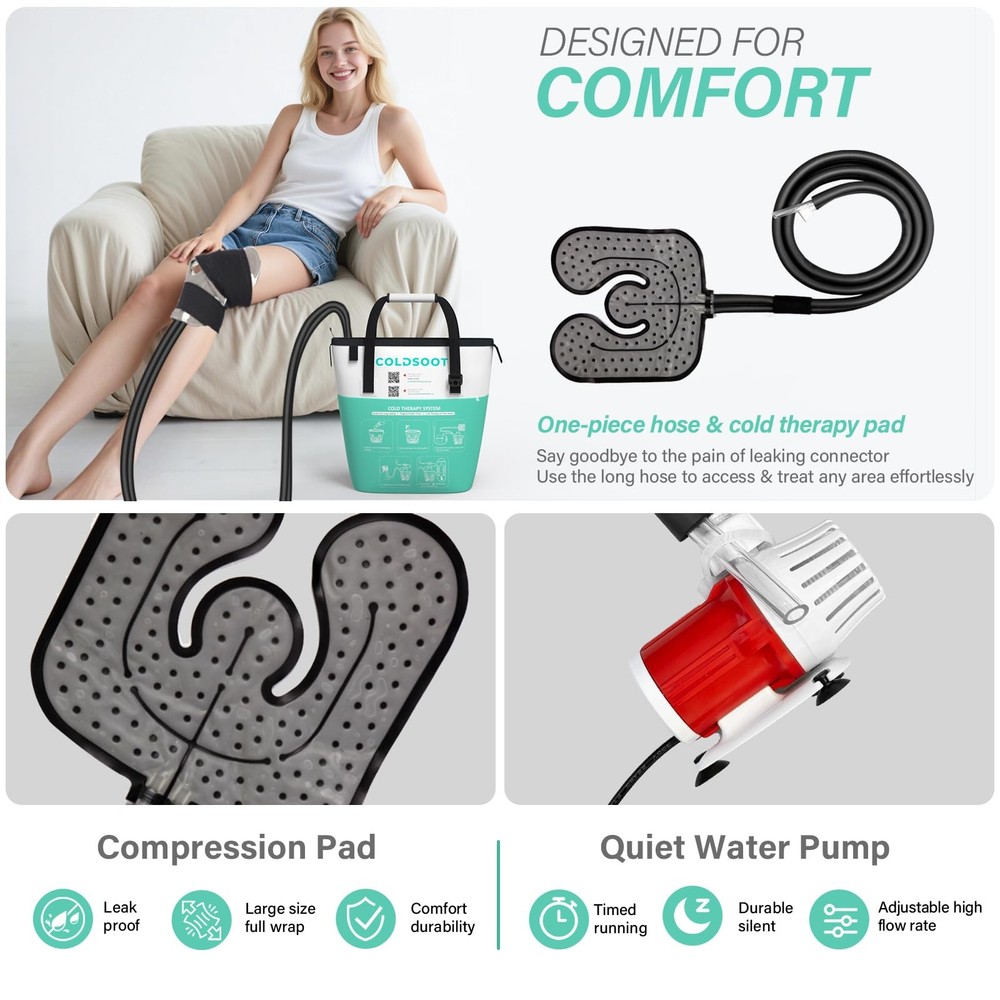 Cold Therapy Machine w/Timer Compact and Portable Ice Machine for Knee After ...