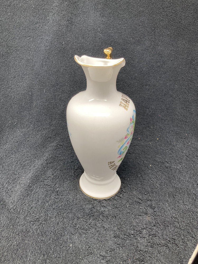 lefton china hand painted Happy Anniversary Ewer