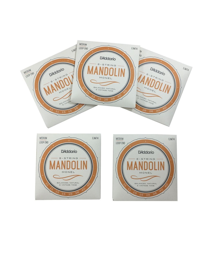 D'Addario Mandolin Strings 5 Sets Loop End Monel EJM74 11-40