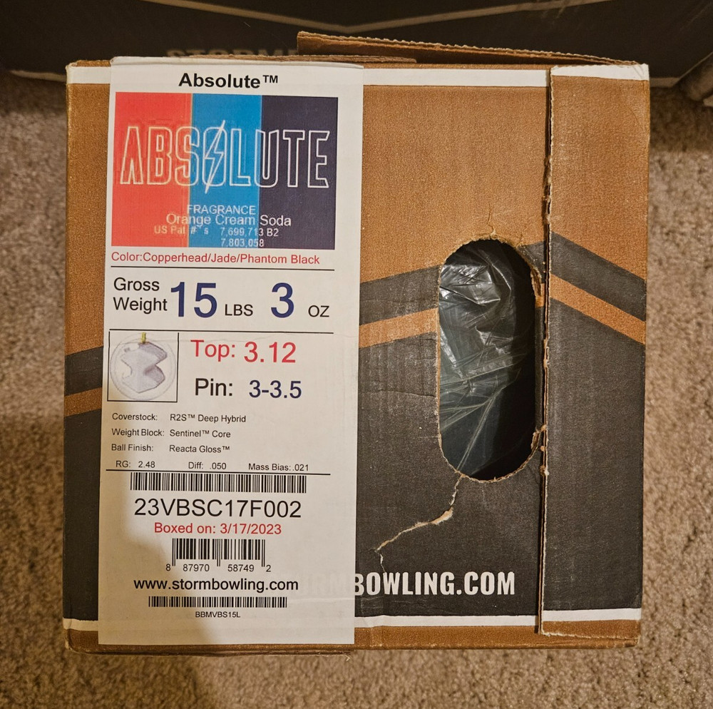 NEW Storm Absolute 15lbs Bowling Ball NIB