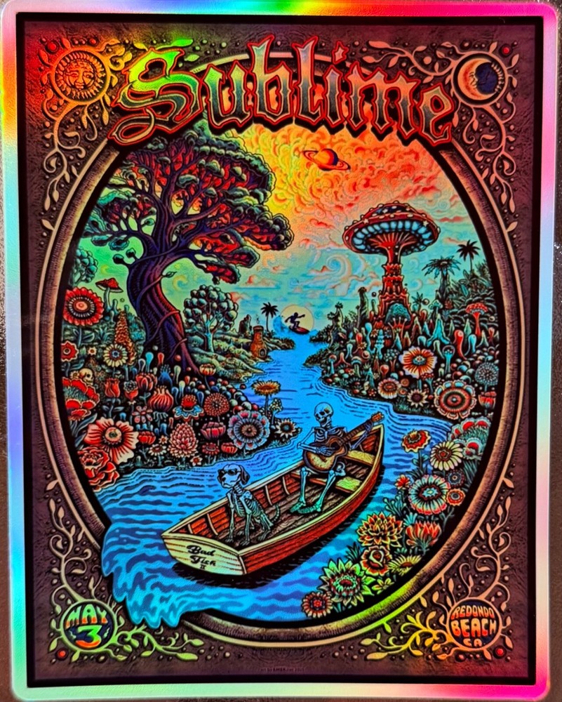 SUBLIME REDONDO BEACH POSTER/STICKER MAY 3RD 2025 FOIL