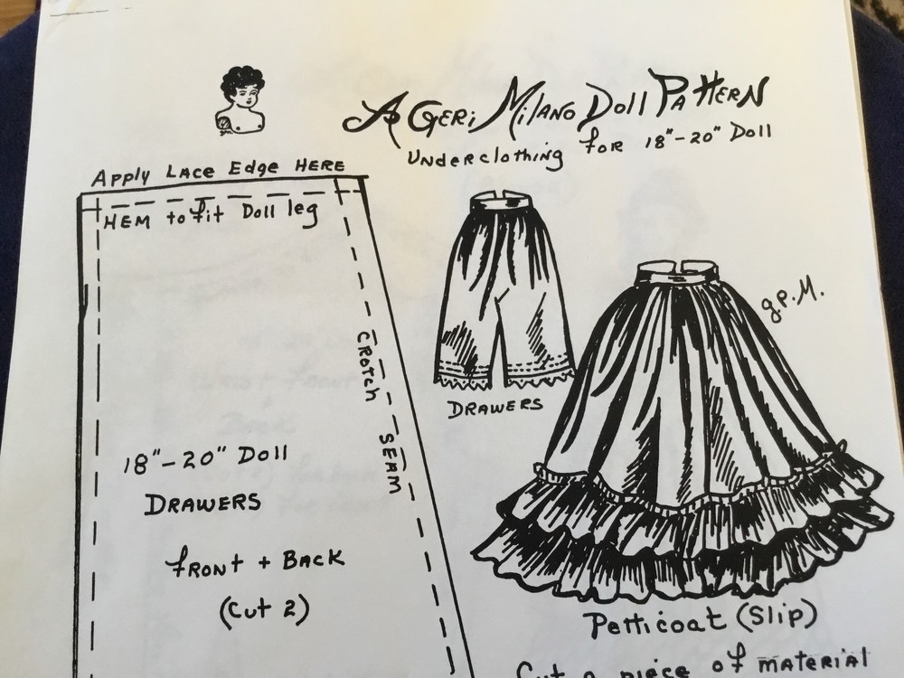 Geri Milano Doll Clothes Pattern 18 to 20 in.