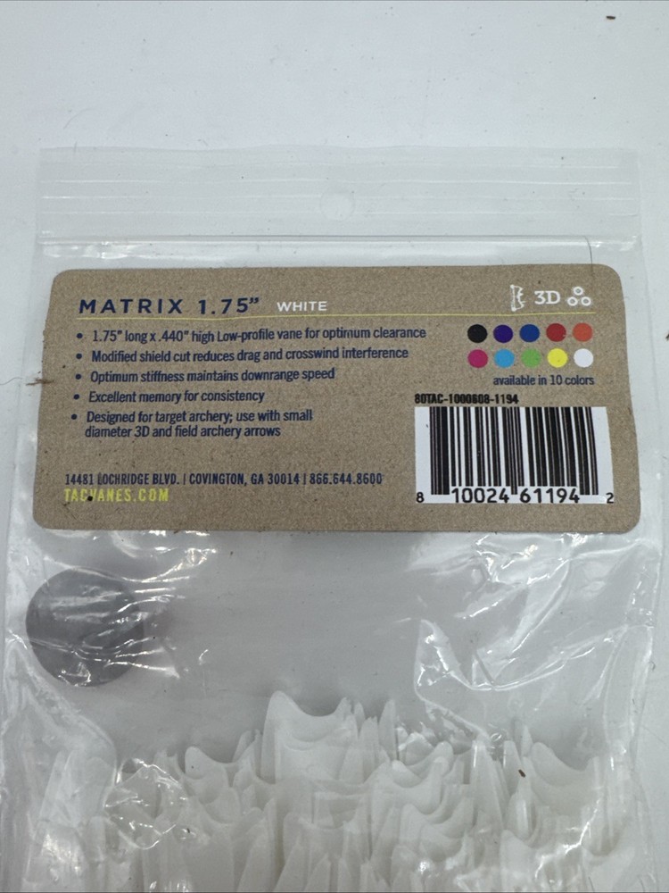 TAC Vanes Matrix 1.75" 100pk White
