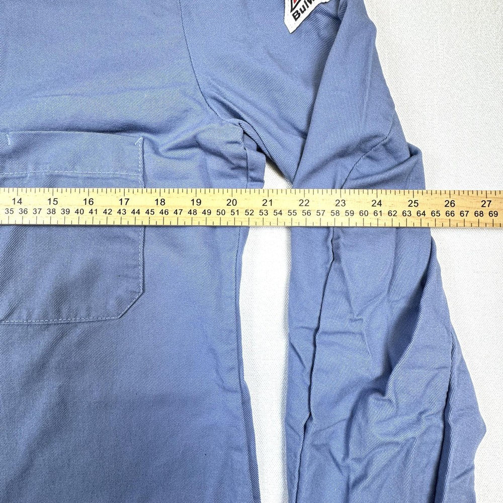 Bulwark Lab Coat Mens Large Blue Flame Resistant FR Cotton Workwear Button Front