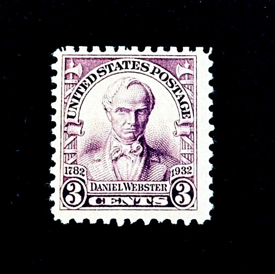 US Stamp - 1932 Daniel Webster Issue 3c Sn 725 Mint OG LH r48