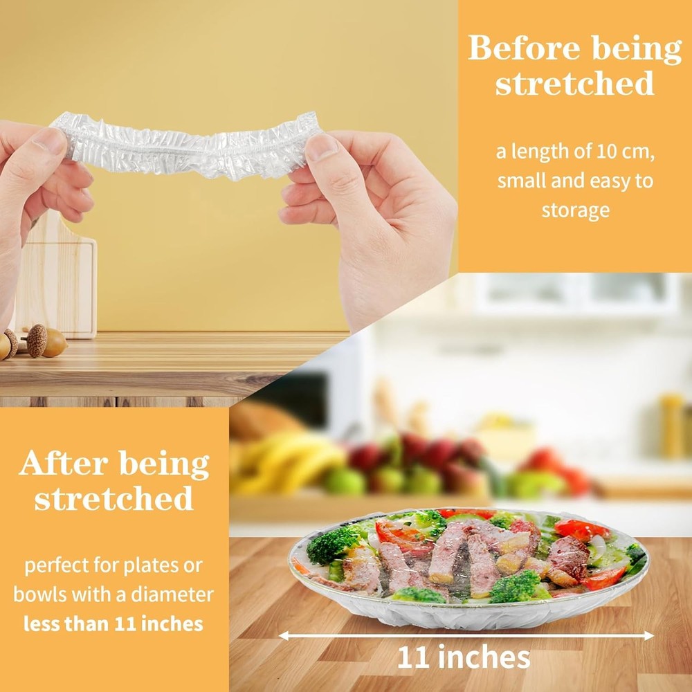 200PCS Reusable Bowl Covers – Elastic Food Covers for Bread Proofing