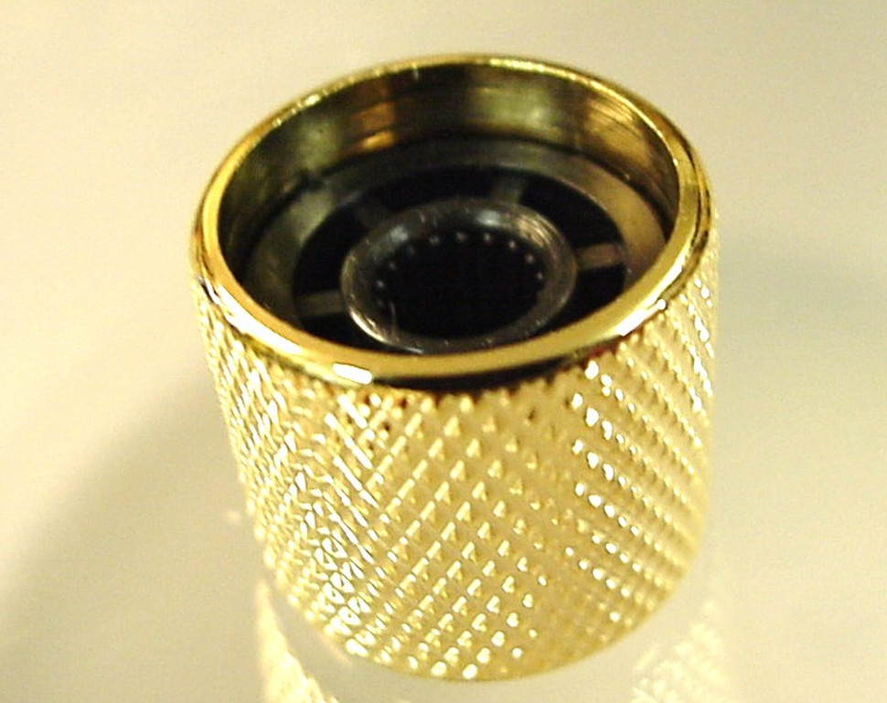GOLD PUSH-ON ELECTRIC GUITAR KNOB WITH DOT MARKER