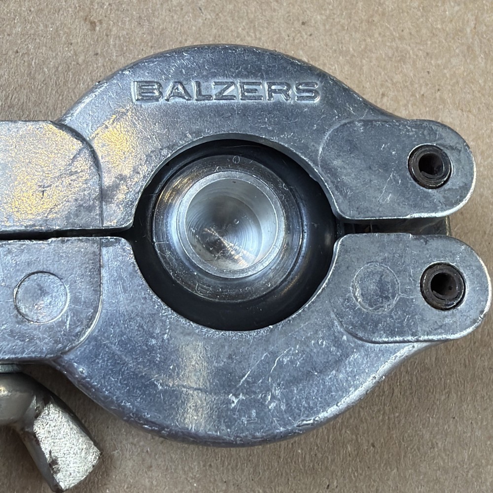 Balzers NW 10-16 KF Vacuum Clamp w/ KF10 Ring & Solid Blank Insert - #2