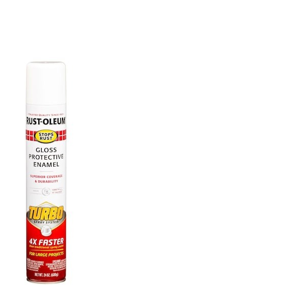 Rust-Oleum 334133 Spray Paint, White, Gloss, Solvent, 24 Oz