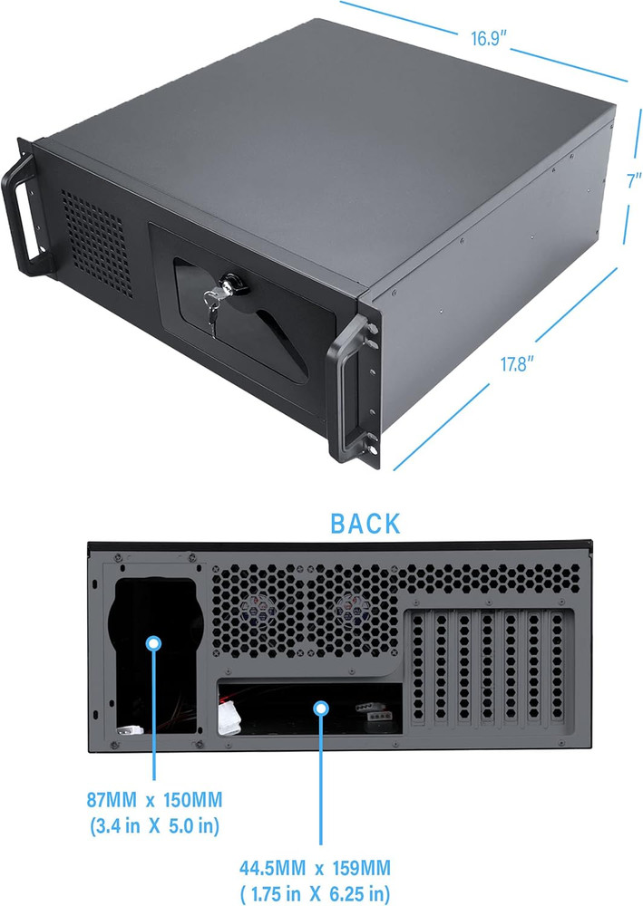 4U Server Chassis Rackmount Case | 7 X 3.5 Bays, 2 X 5.25 Devices| ATX, CEB Comp