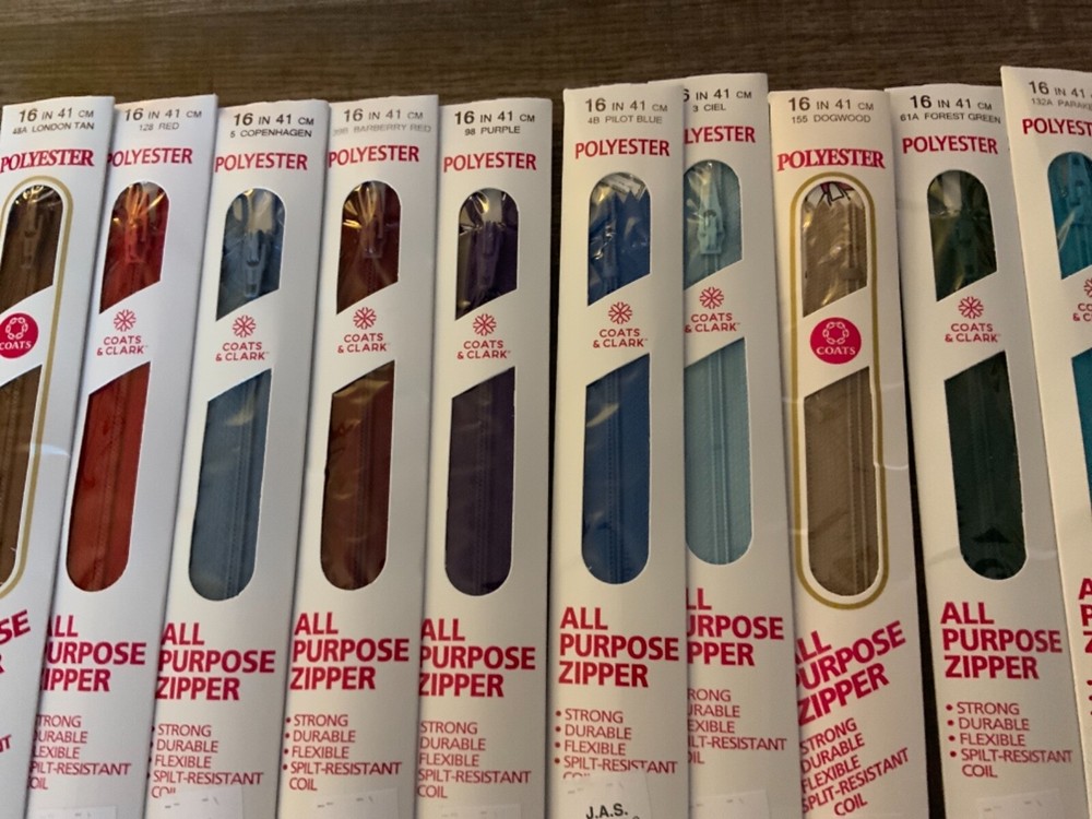 Coats & Clark Polyester All purpose Zipper Multi-color 16 inch
