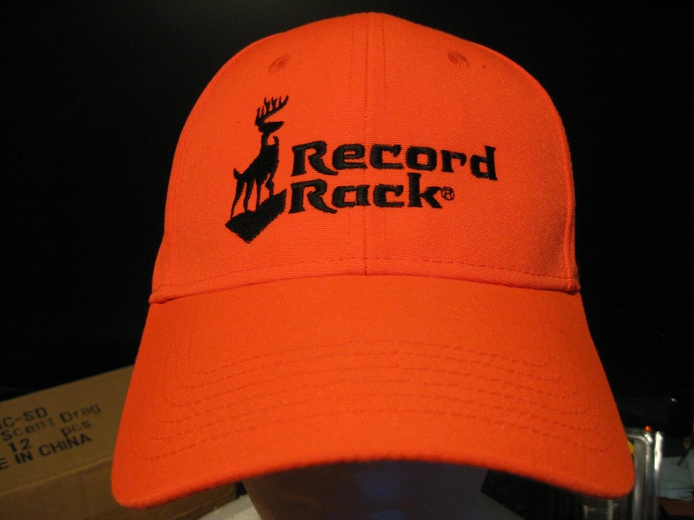 Blaze Orange Record Rack Logo Cap Embroidered Deer Hunting Hat / Adjustable