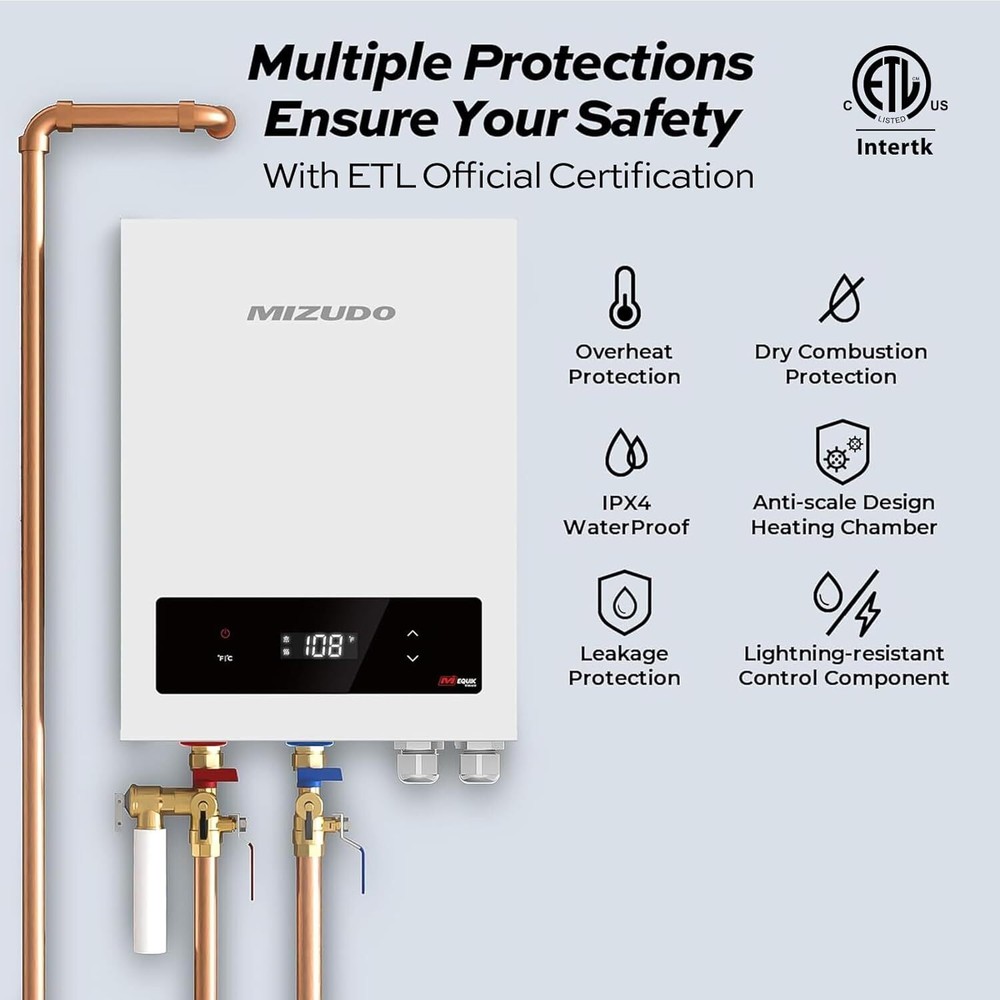 18KW Tankless Water Heater On-Demand Hot Water Heater Electric Instant 240V*2