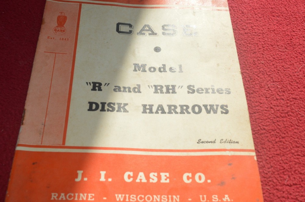 Case Tractor R RH Disk Harrows Operator's Manual AMIL15