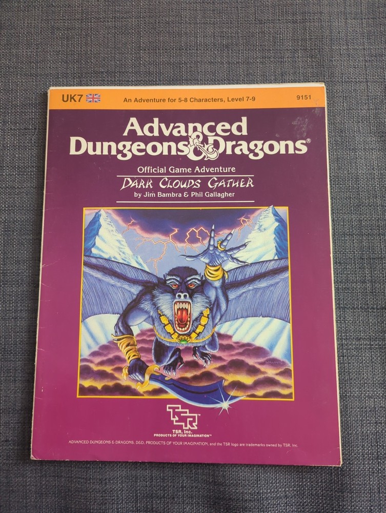Advanced Dungeons & Dragons Dark Clouds Gather 9151