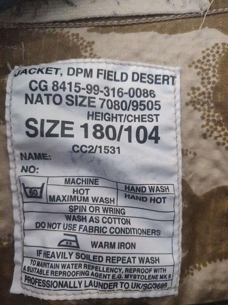Jacket UK desert dpm used