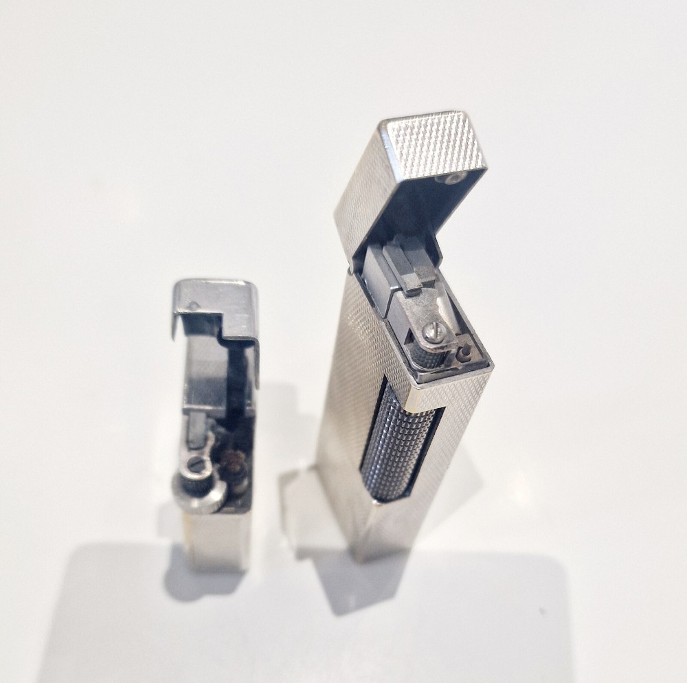 Two Vintage dunhill silver plated lighter