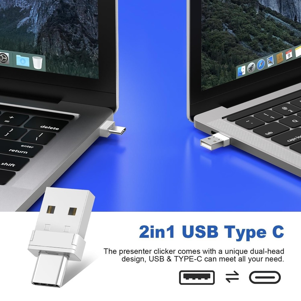 Presentation Clicker Wireless Presenter Remote Clicker for PowerPoint Present...