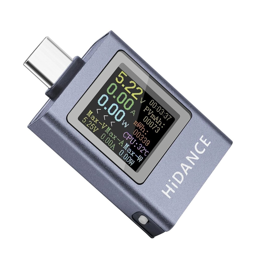 USB C Energy Capacity Tester HD Screen Offline Data Storage Wide Compatibility