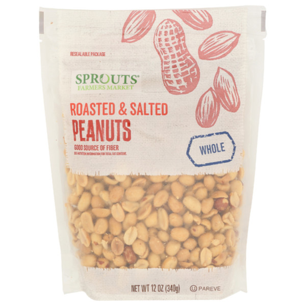 2 Pack - Sprouts Roasted Salted Peanuts 12 oz