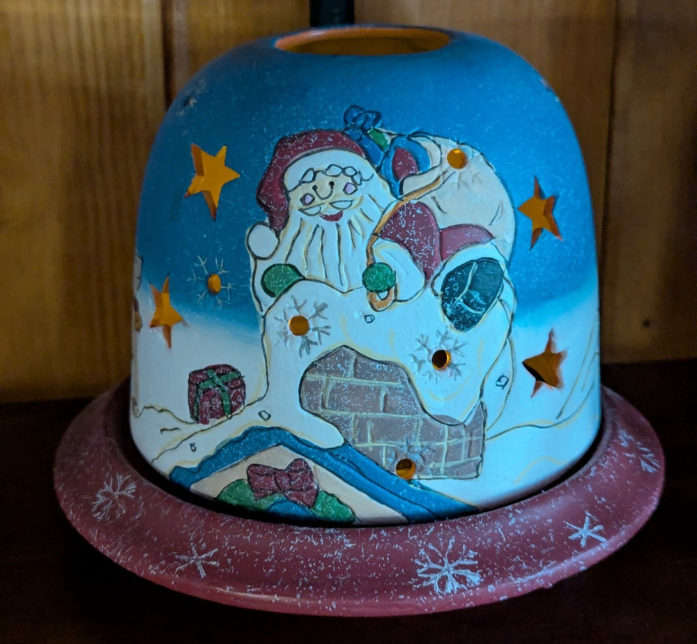Christmas Dome Candle Holder Santa