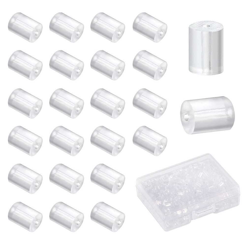 Forise 500Pcs Clear Silicone Earring Backs 3mm Hypoallergenic Rubber Column E...