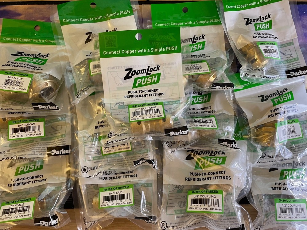 NEW ZoomLock PUSH Optimized Refrigerant Fitting in MANY SIZES