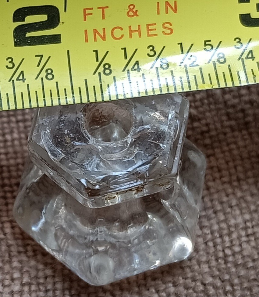 Vintage Solid Glass Drawer Pulls. Set of 3. 1 " each. 6 points.